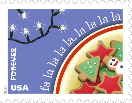 100 Christmas Cookie Forever Stamps Holiday Lights Postage Stamps for Mailing Holiday Cards